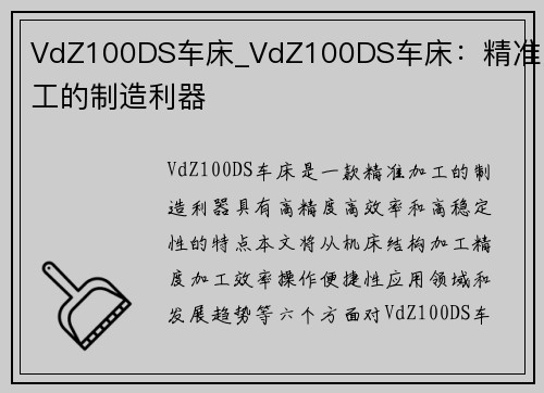 VdZ100DS车床_VdZ100DS车床：精准加工的制造利器