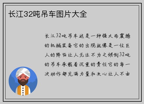 长江32吨吊车图片大全
